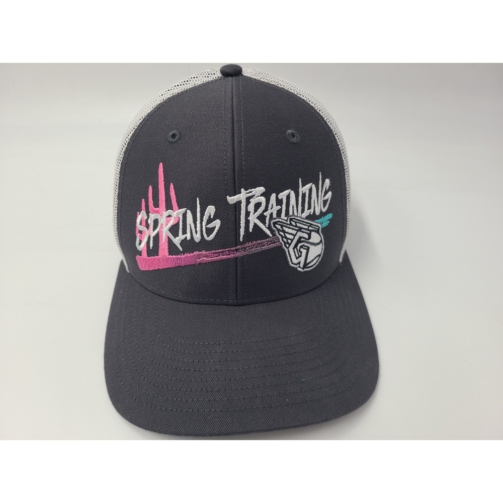 Cleveland Guardians Spring Training 47 Brand Mesh Trucker Snapback Hat Cap MLB